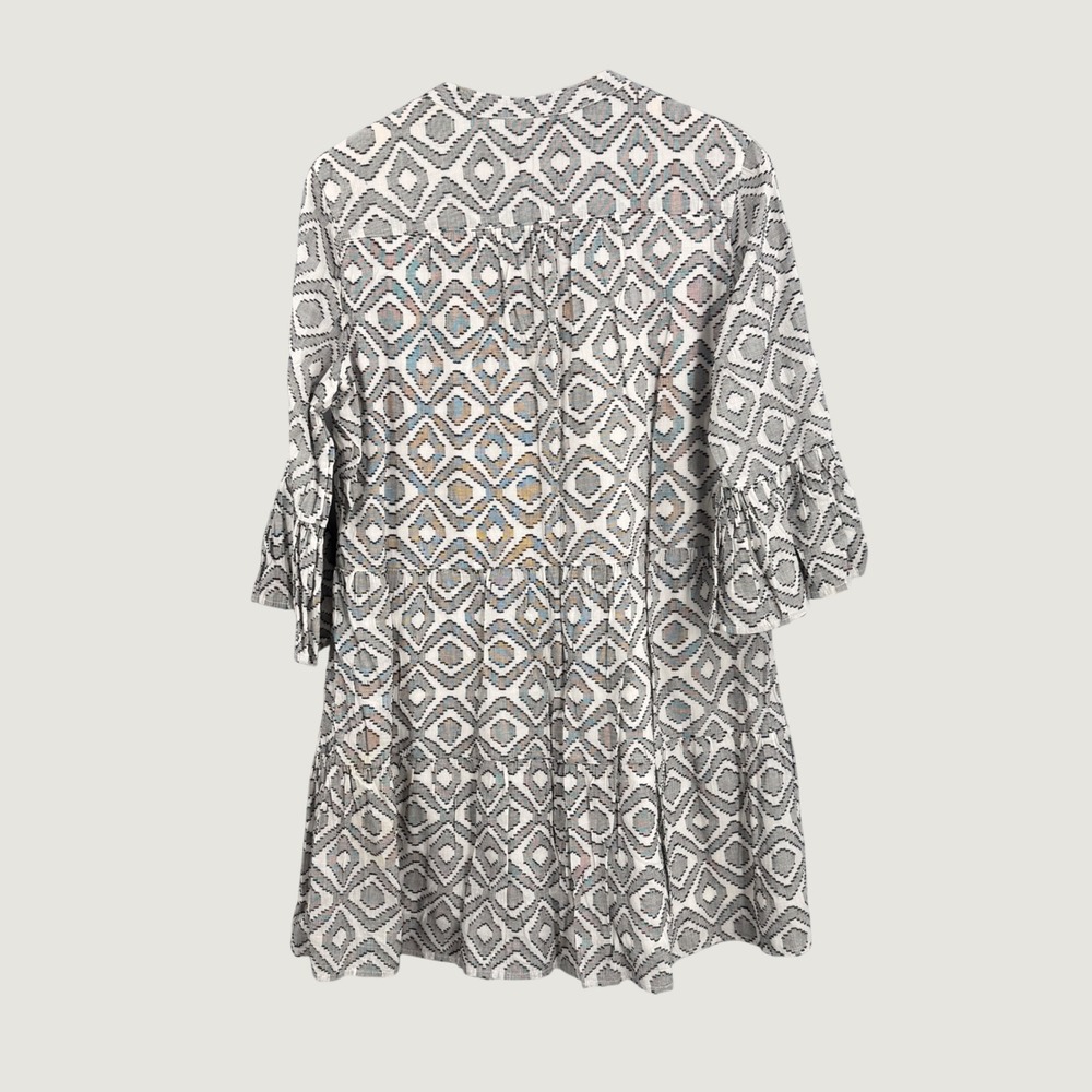 Tommy Bahama Tassel Tunic Dress Size Small Geometric Print Lined Tiered - Picture 3 of 4